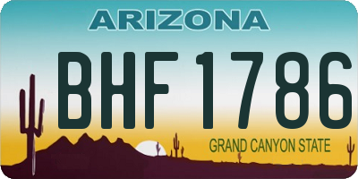 AZ license plate BHF1786