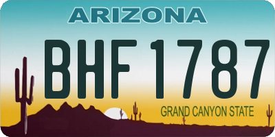 AZ license plate BHF1787