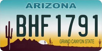 AZ license plate BHF1791