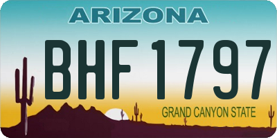 AZ license plate BHF1797