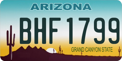 AZ license plate BHF1799