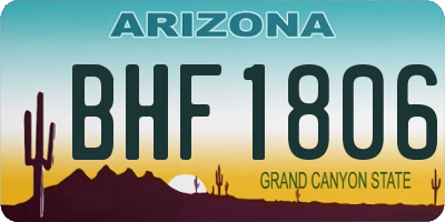 AZ license plate BHF1806