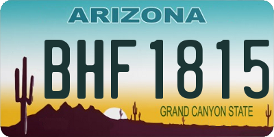 AZ license plate BHF1815