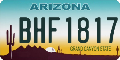 AZ license plate BHF1817