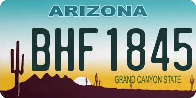 AZ license plate BHF1845