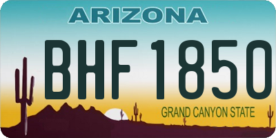 AZ license plate BHF1850