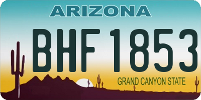 AZ license plate BHF1853