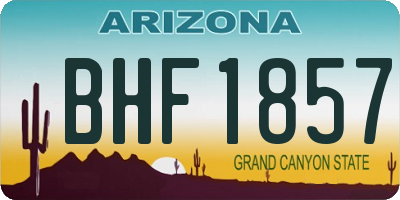 AZ license plate BHF1857