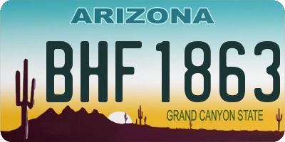 AZ license plate BHF1863