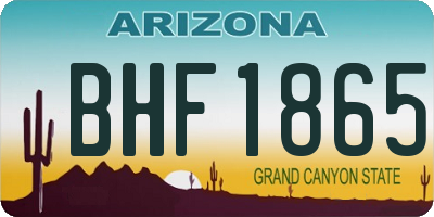 AZ license plate BHF1865