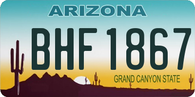 AZ license plate BHF1867