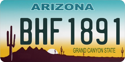 AZ license plate BHF1891