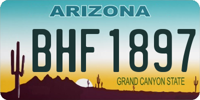 AZ license plate BHF1897
