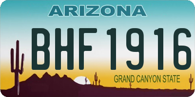 AZ license plate BHF1916