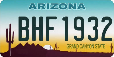 AZ license plate BHF1932