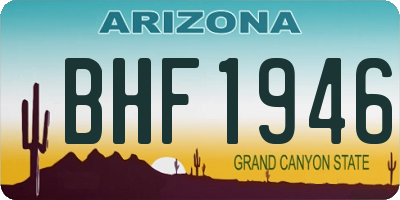 AZ license plate BHF1946