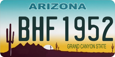 AZ license plate BHF1952