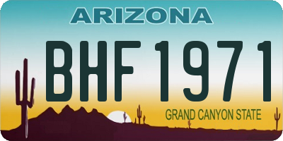 AZ license plate BHF1971