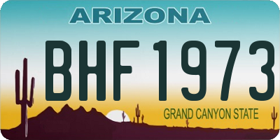 AZ license plate BHF1973