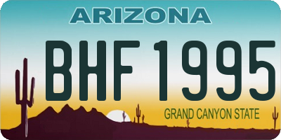 AZ license plate BHF1995