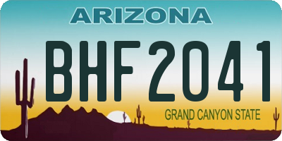 AZ license plate BHF2041