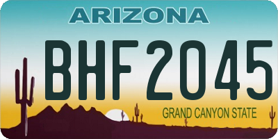 AZ license plate BHF2045