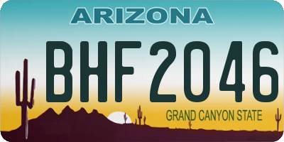 AZ license plate BHF2046