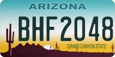 AZ license plate BHF2048