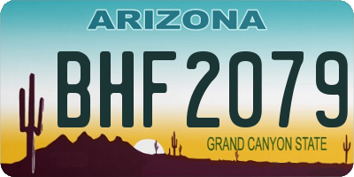 AZ license plate BHF2079