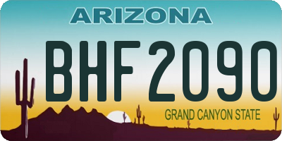AZ license plate BHF2090