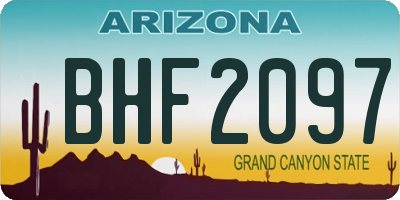 AZ license plate BHF2097