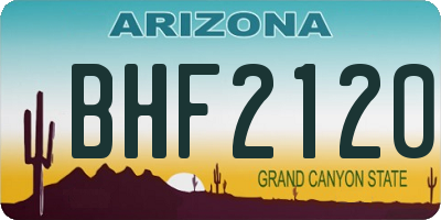 AZ license plate BHF2120