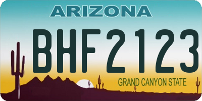 AZ license plate BHF2123