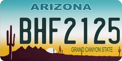 AZ license plate BHF2125