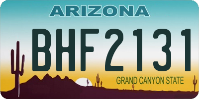 AZ license plate BHF2131
