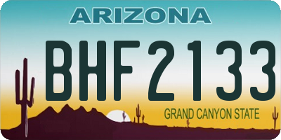 AZ license plate BHF2133