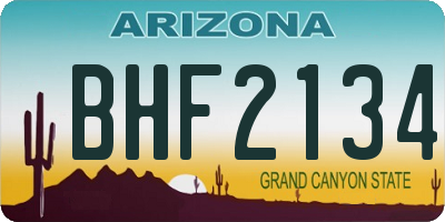 AZ license plate BHF2134