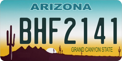 AZ license plate BHF2141