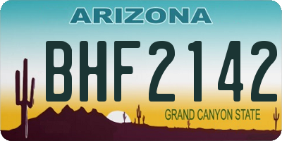 AZ license plate BHF2142