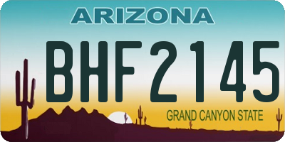 AZ license plate BHF2145