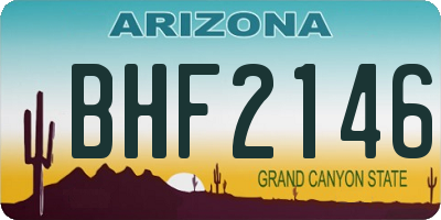 AZ license plate BHF2146