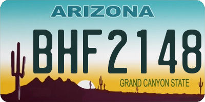 AZ license plate BHF2148