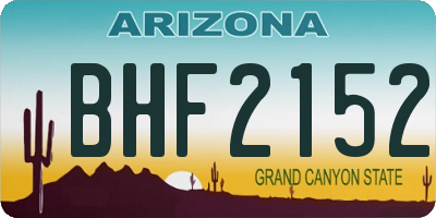 AZ license plate BHF2152