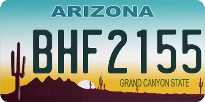 AZ license plate BHF2155