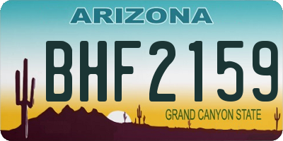 AZ license plate BHF2159