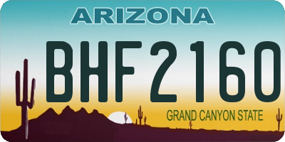 AZ license plate BHF2160