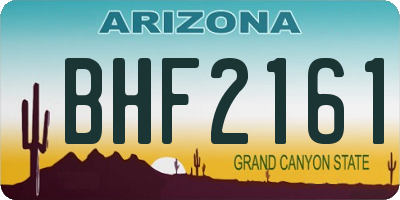AZ license plate BHF2161