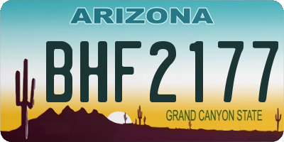 AZ license plate BHF2177