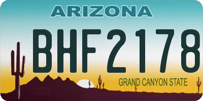AZ license plate BHF2178