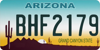 AZ license plate BHF2179
